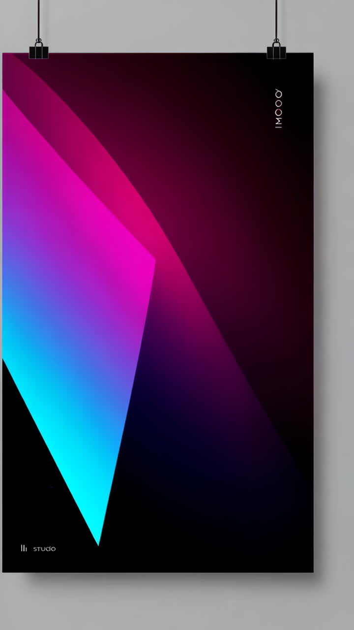 Vibrant Abstract Geometric Art Posters with Gradient Shapes