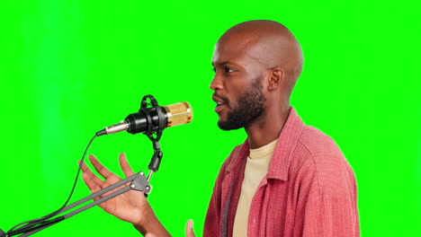 Podcast,-green-screen-and-man-talking