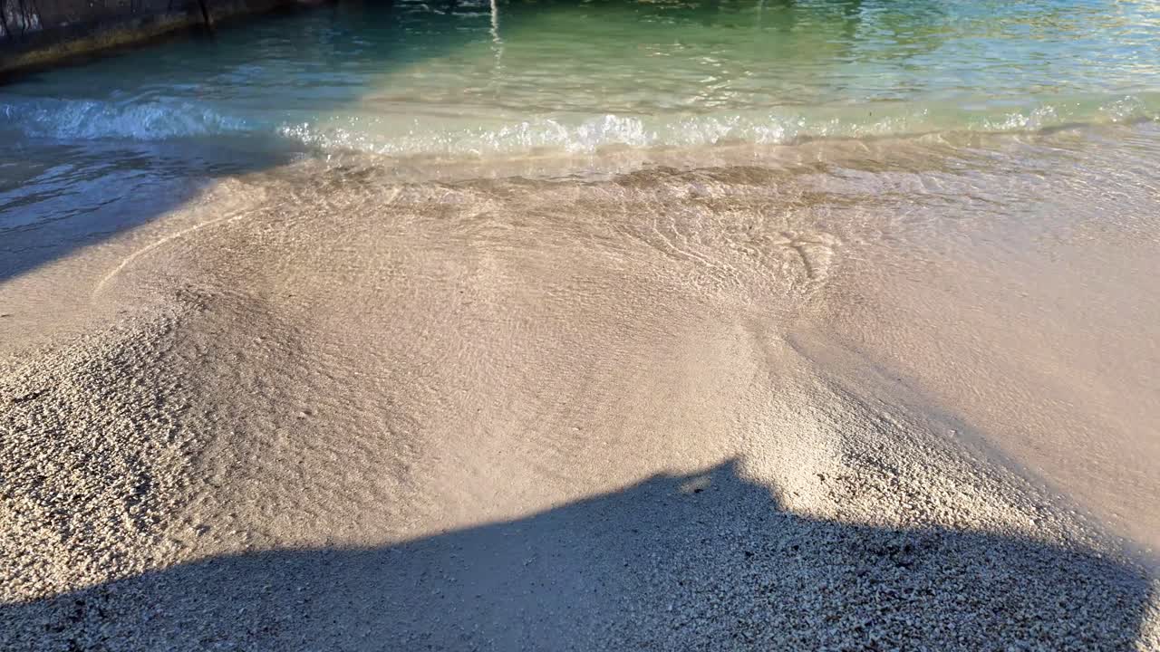 Soft sand sandy beach shore clean ocean sea waves calm shoreline relaxation