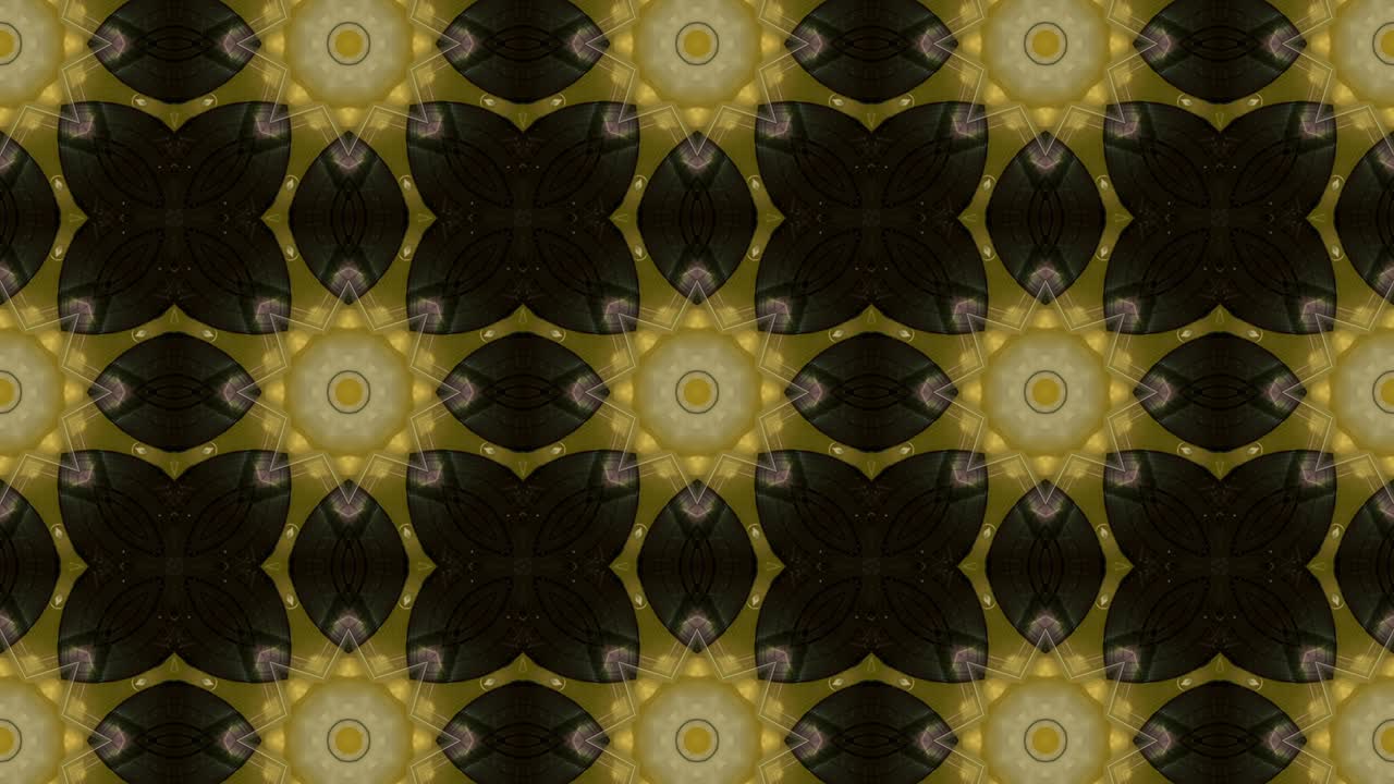 gorgeous symmetrical mosaic pattern with a simple design. yellow background with a continuous loop motion graphic