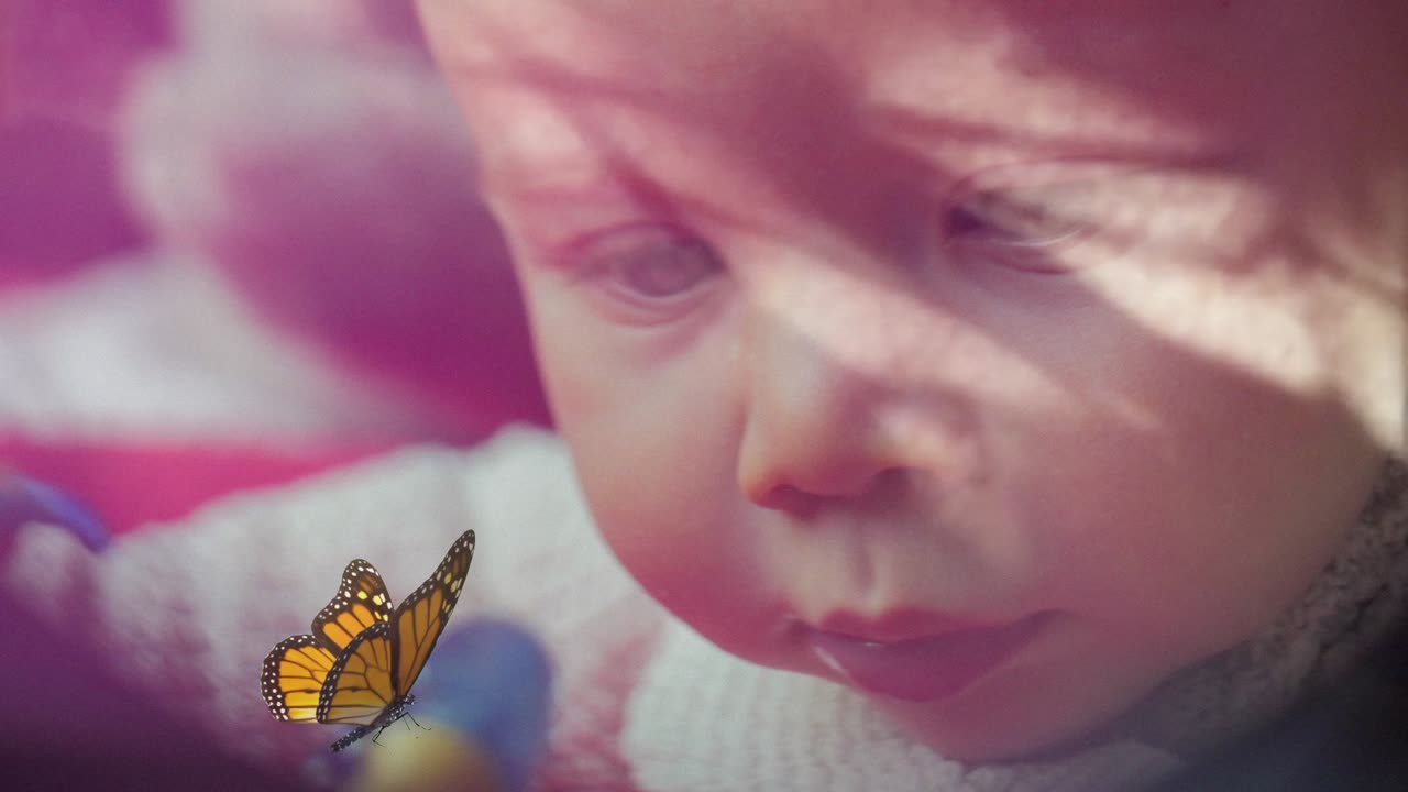 el bebé con la mariposa animada cinemagraph