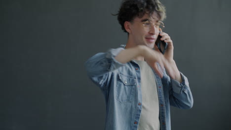 young man on the phone