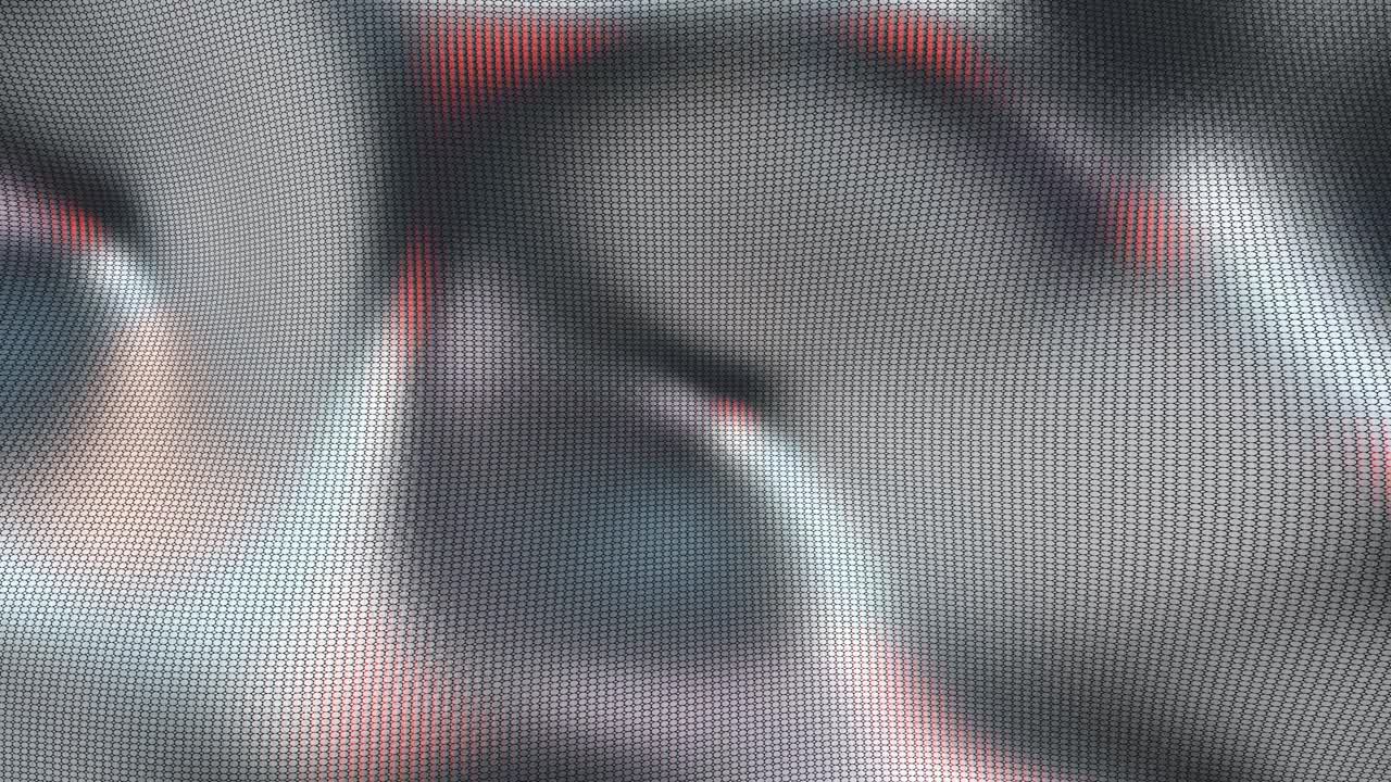 retículo ondulado de malla gris ultrafina resumen - animación en 3d