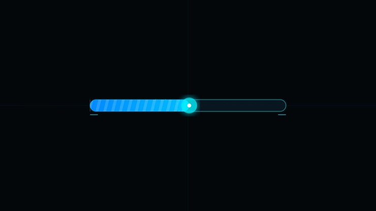 Digital Loading Progress Bar Animation on Dark Background