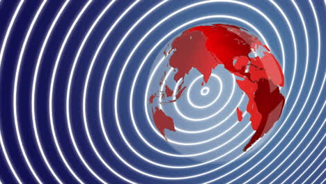 rotating globe and circle wave effect