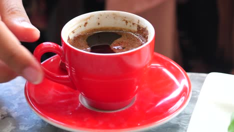 coffee and chocolate at a cafe