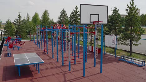 view of an empty scenic basketball court. no people