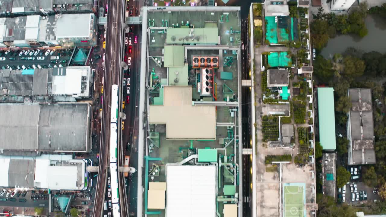 태국 방의 mbk에 있는 스카이워크의 공중 사진