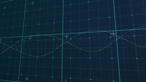 animación de pantalla digital con adn en fondo negro