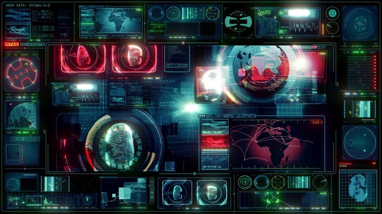 Technology Interface Computer HUD Data Digital GUI Screen - LOOP