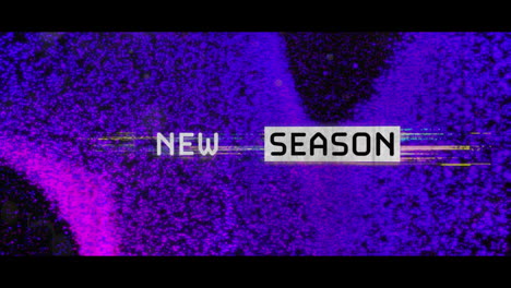 animation of new season text and spots over black background