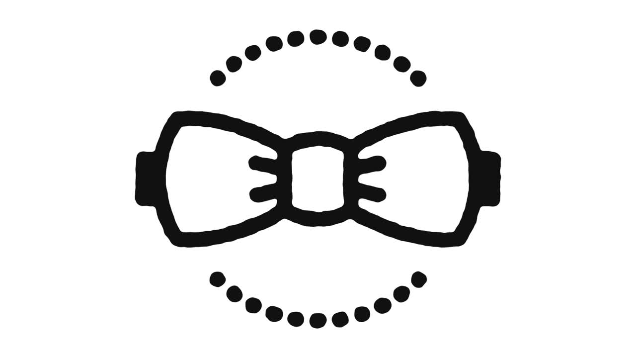 Bowtie Icon Animation Footage & Alpha Channel