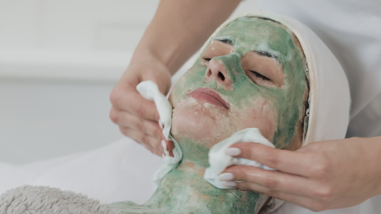 Facial treatment in spa salon
