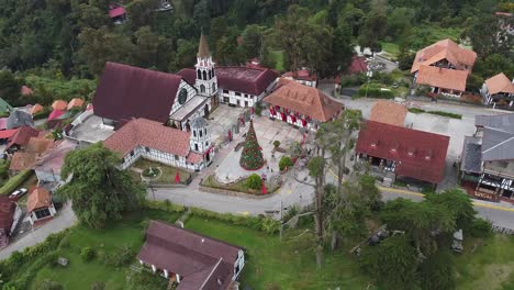 aerial shot of church of st