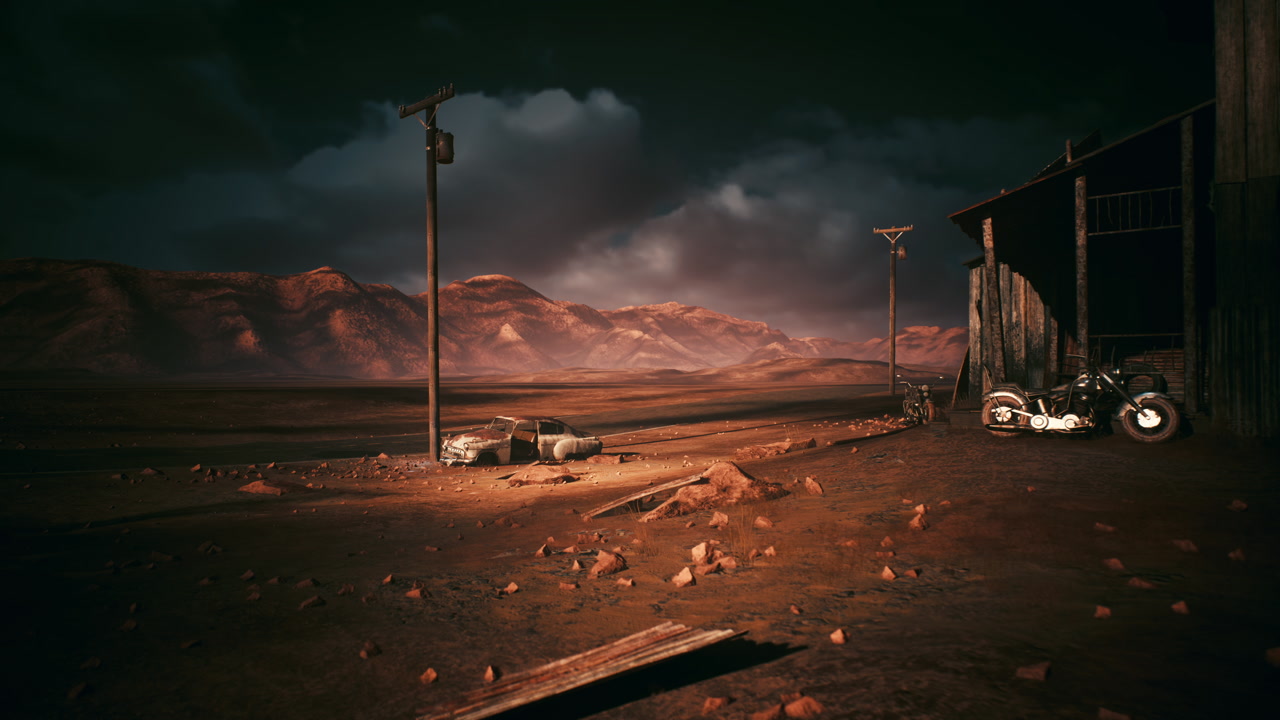 Tranquil barren setting featuring ancient remains and wide horizons