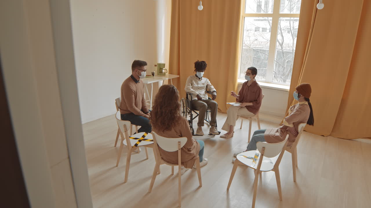 Group Therapy Session During Pandemic