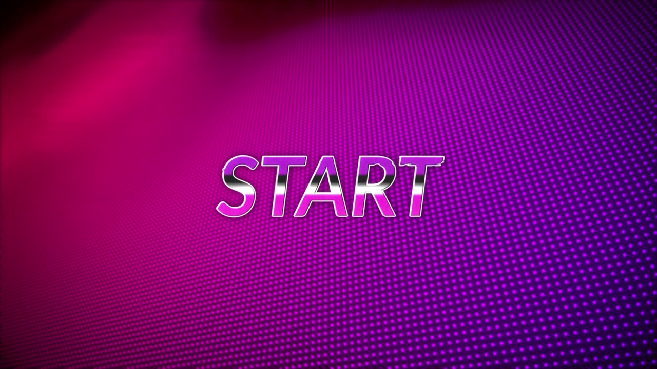 Animation of start text over light spots on black background