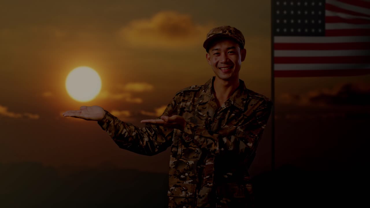 American Soldier at Sunset