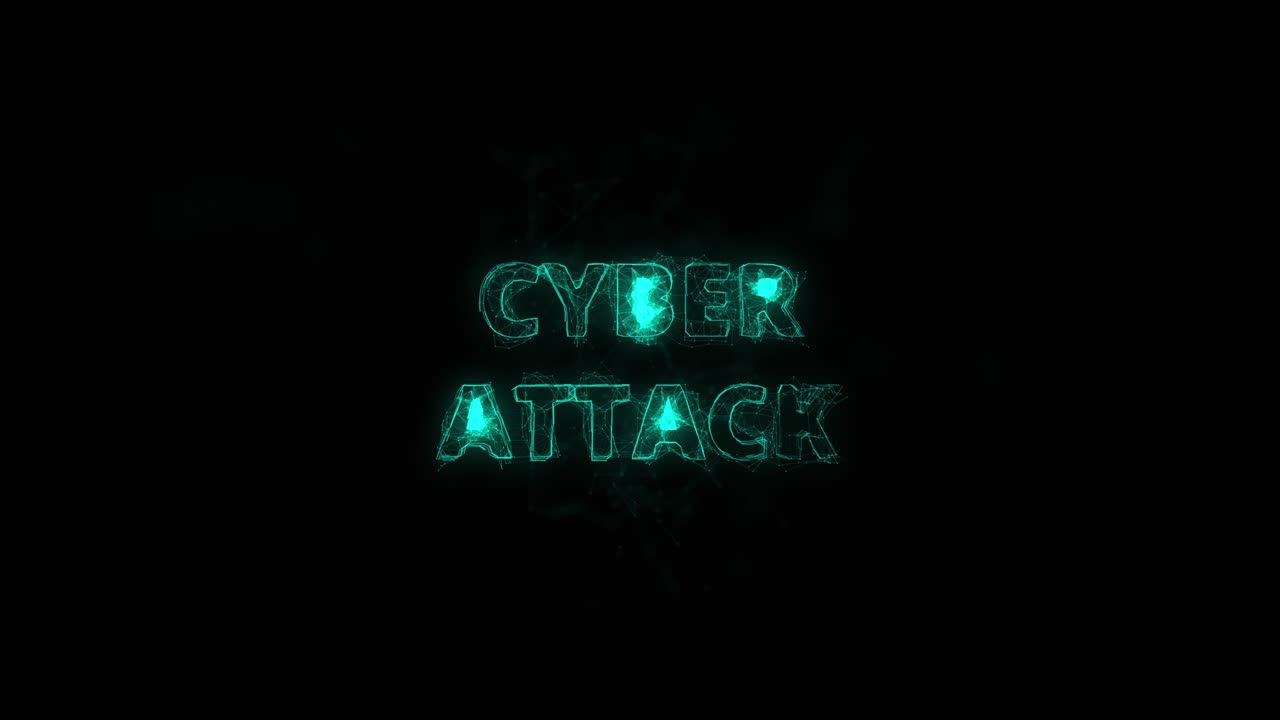 título de ciberataque con efecto plexo. líneas conectadas con puntos. líneas título plexo