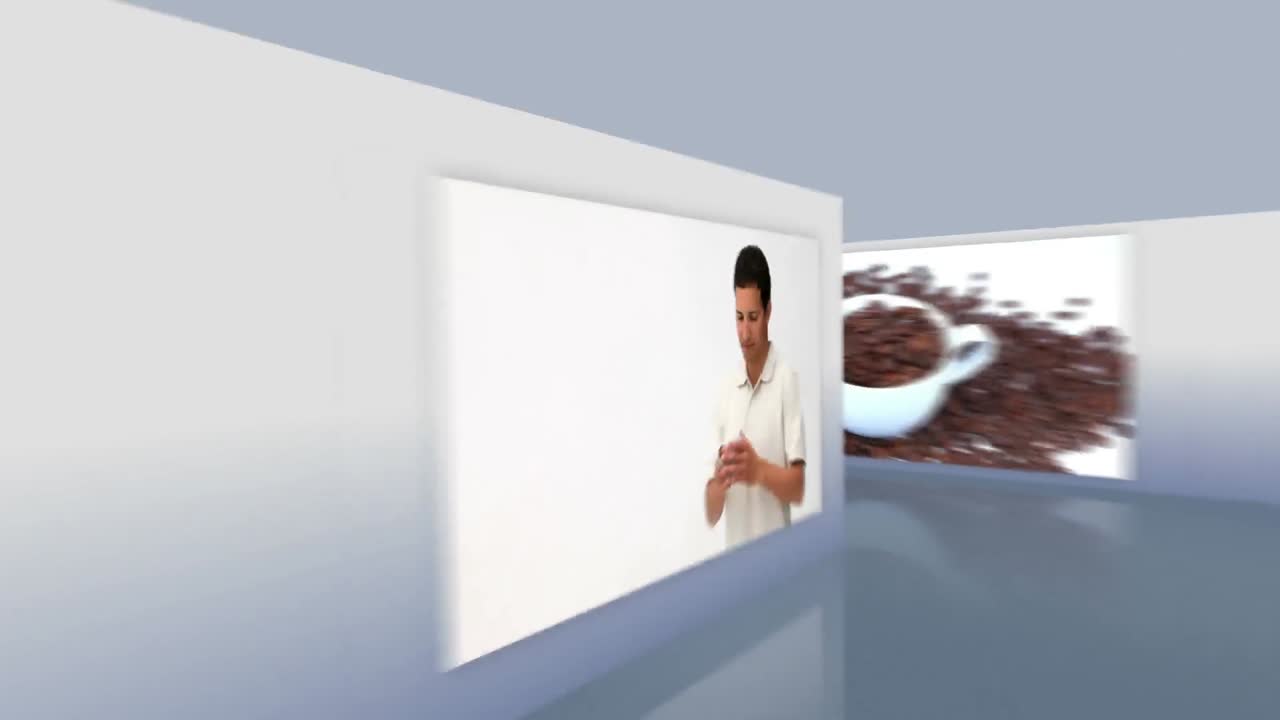 montaje de personas bebiendo café