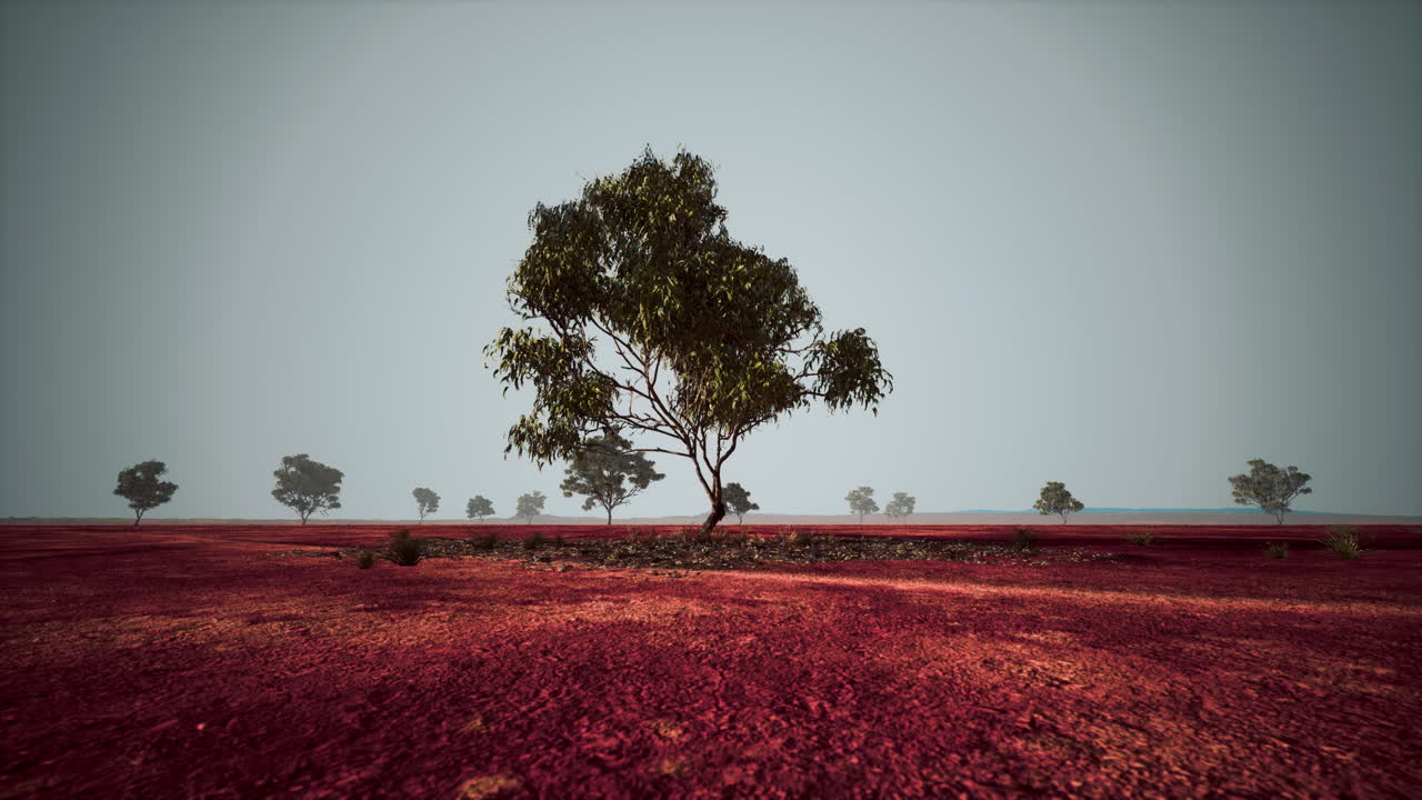 dry african savannah with trees