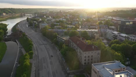 kaunas old town during golden hour