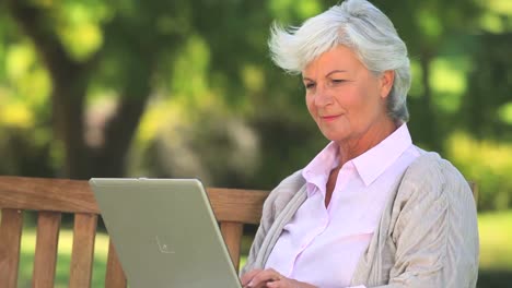 Mature-woman-chatting-on-her-laptop
