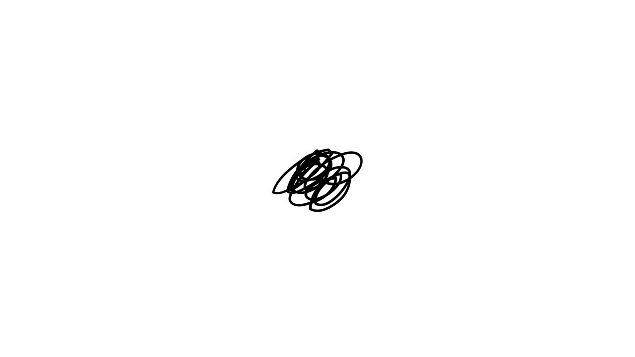 Abstract Black Scribble Line Drawing Animation