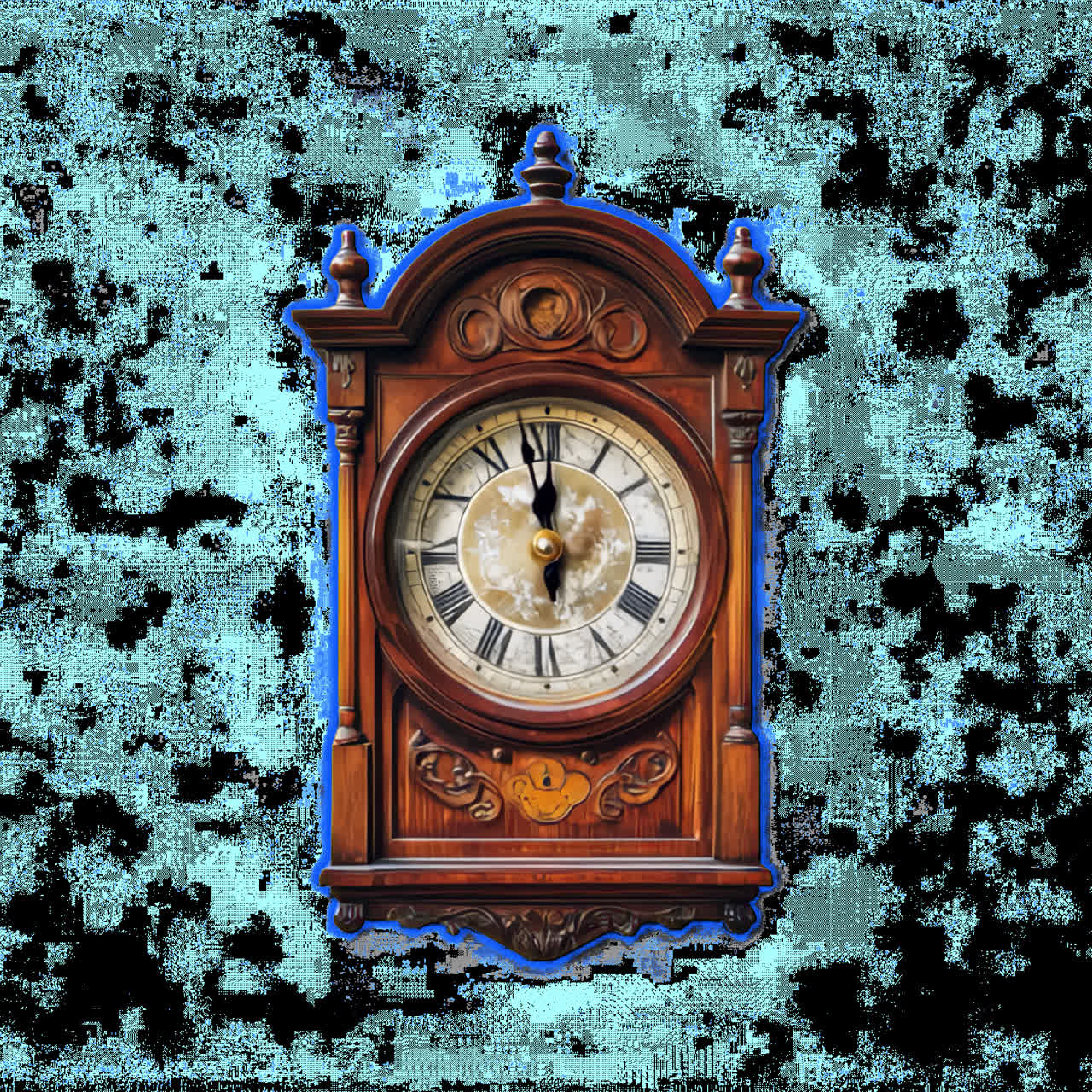 Orologio da parete vintage in legno con animazione elegante, risorsa isolata, video 4K trasparente, canale alfa.