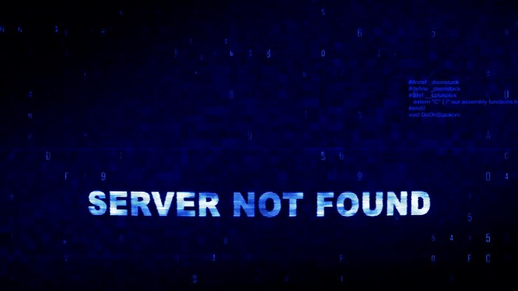 Server Not Found Text Digital Noise Twitch Glitch Distortion Effect Error Loop Animation.