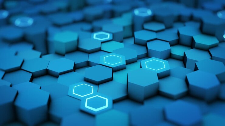 Abstract futuristic surface concept with hexagons.
