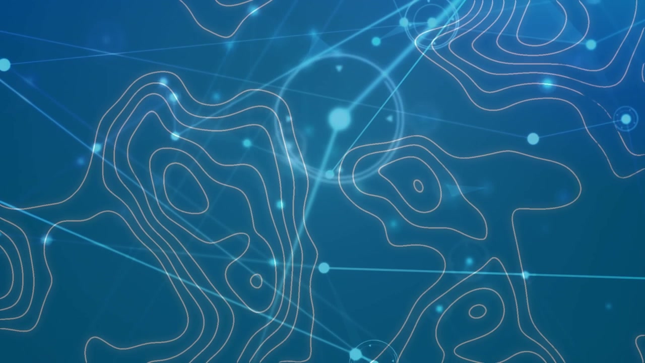 Animated shapes and global digital interface concept in a video.