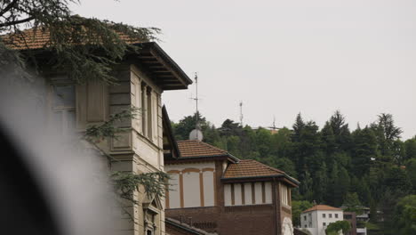muñeco suave y misterioso a la derecha que revela las casas y el parque de turín