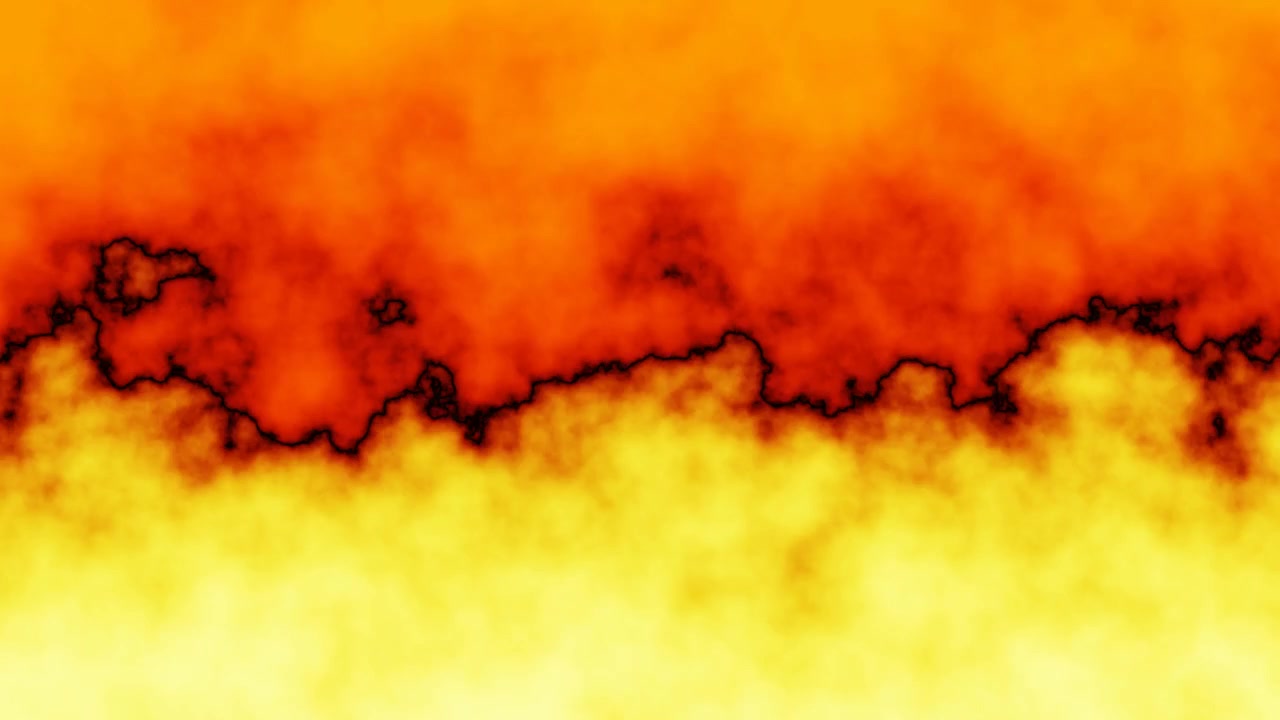 Sfondo fumoso astratto arancione e giallo con linea scura frastagliata