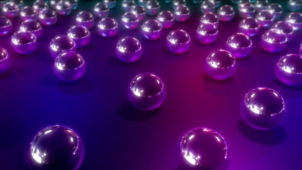 Abstract 3D spheres with gradient neon lighting