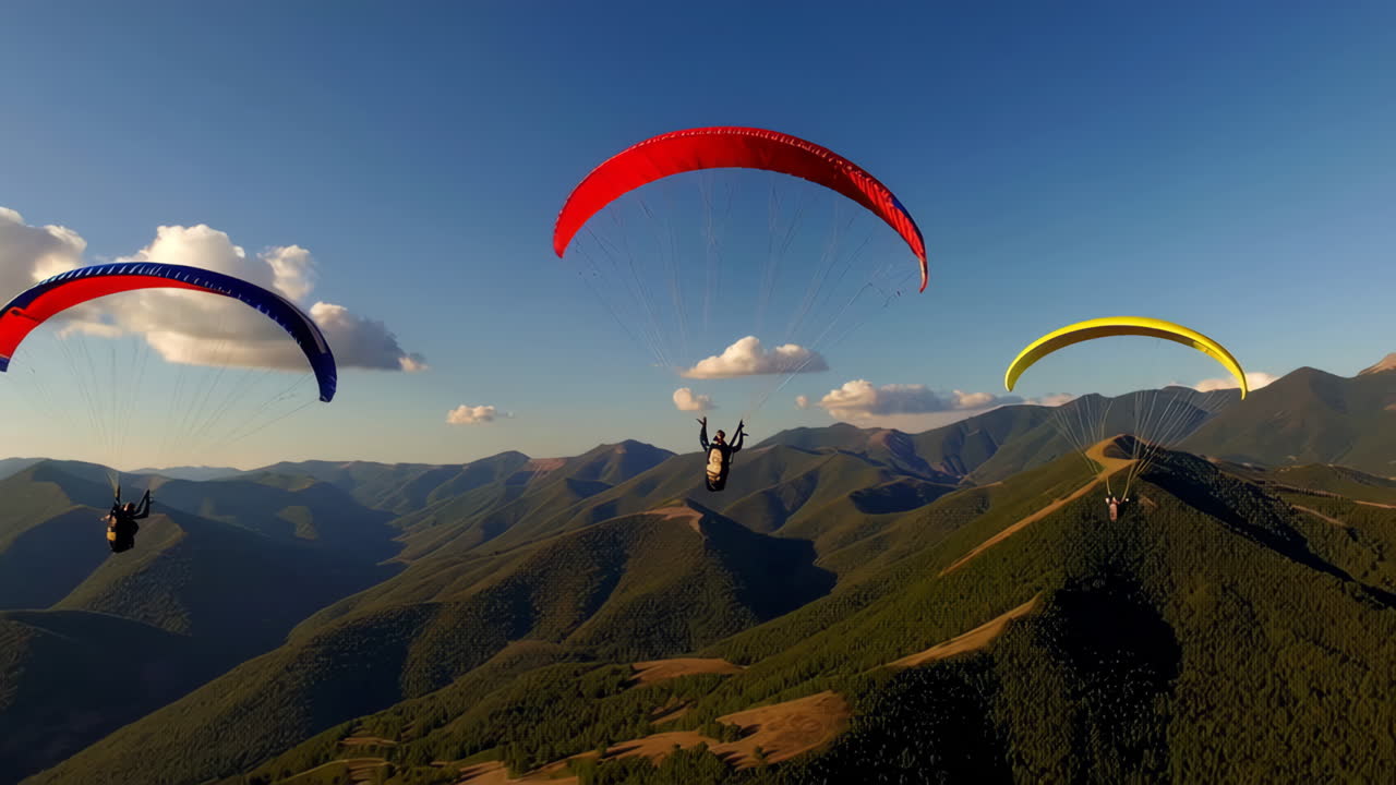 el parapente sobre las montañas