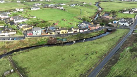 Drone-static-Doolin-Village-colours-wild-Atlantic-way-ireland-west-of-ireland-autumn-morning