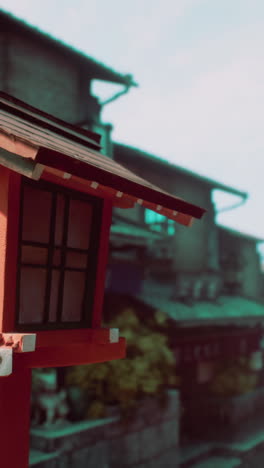 red lantern in a japanese town