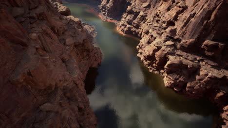 aerial view of a canyon with a river