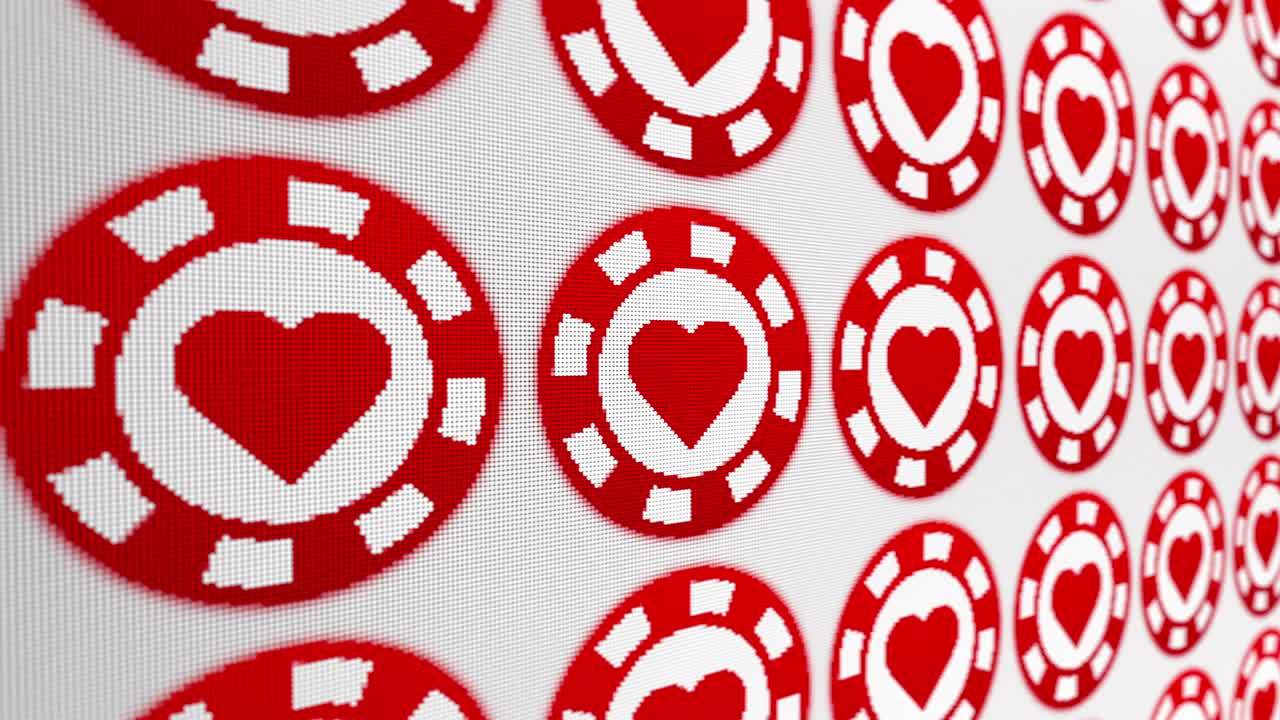 포커  심장 픽셀 화면 애니메이션 배경