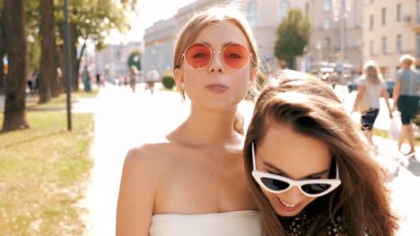 two friends enjoying a sunny day