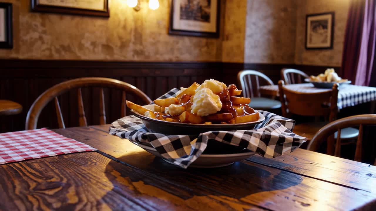 Delicious Poutine in a Restaurant