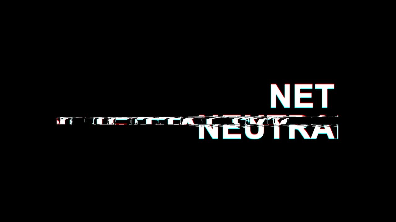 Net Neutrality  Glitch Effect Text Digital TV Distortion 4K Loop Animation