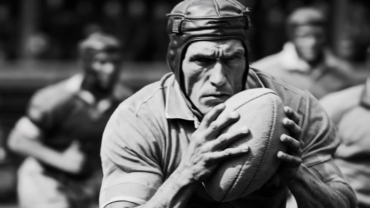 빈티지 럭비 선수