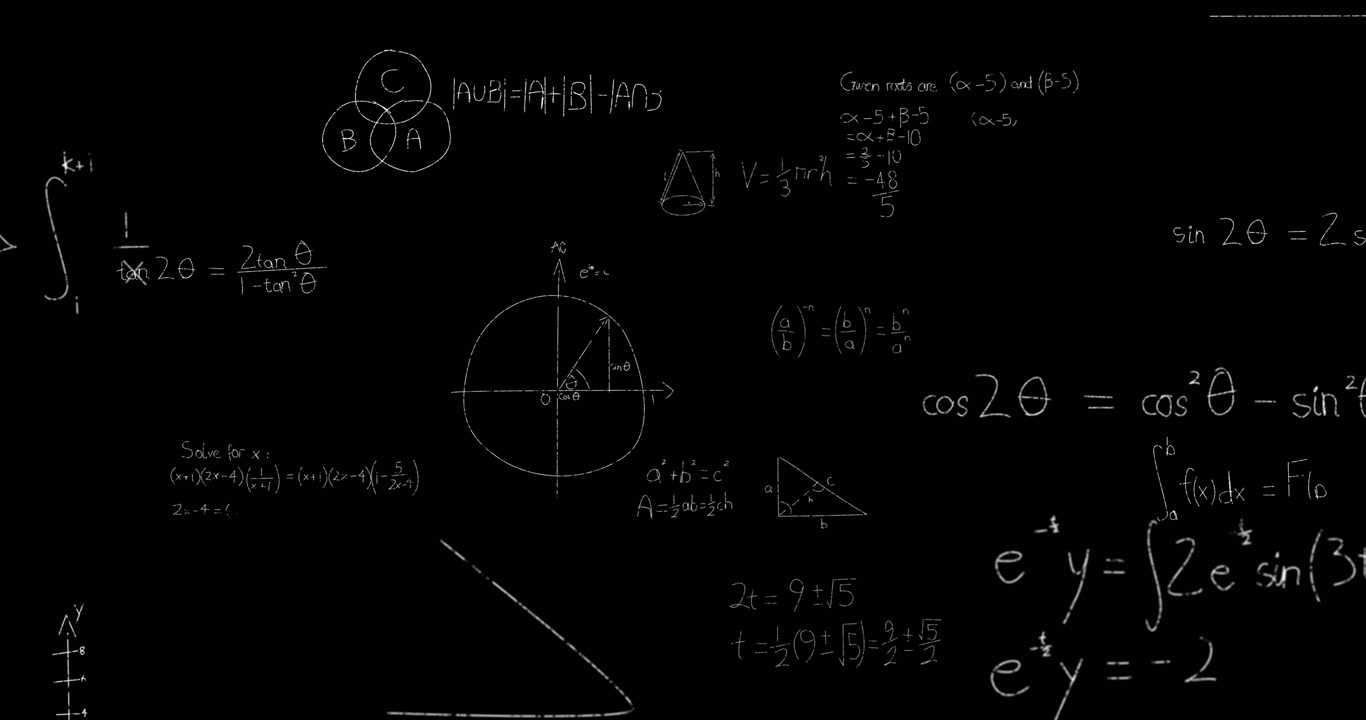 Math formulas on blackboard