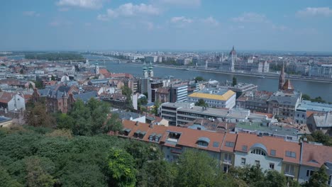 Budapester-Stadtbild-Mit-Dem-Parlament-Und-Der-Donau