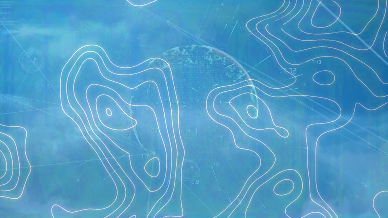 animación de la red de conexiones con globo sobre formas