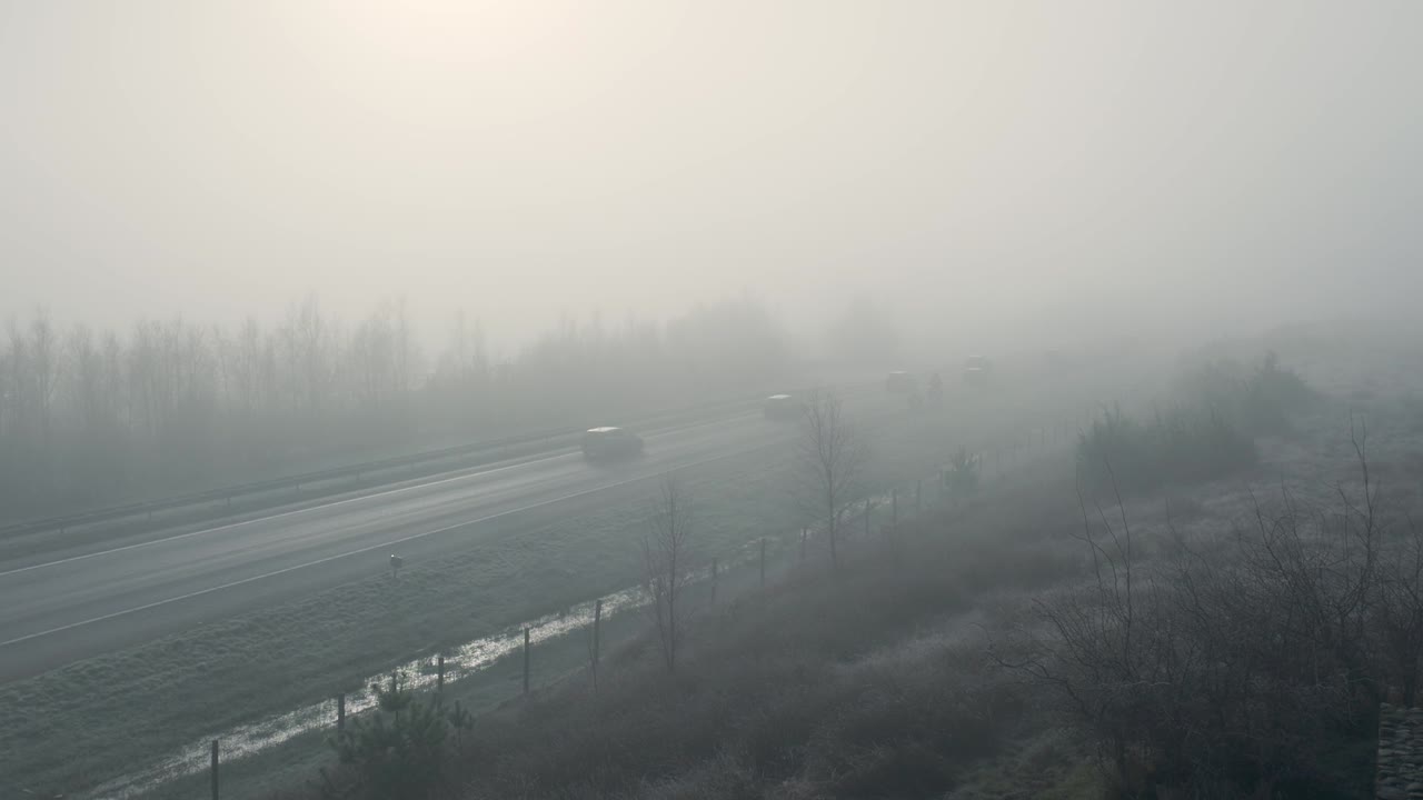 Foggy Highway in Winter