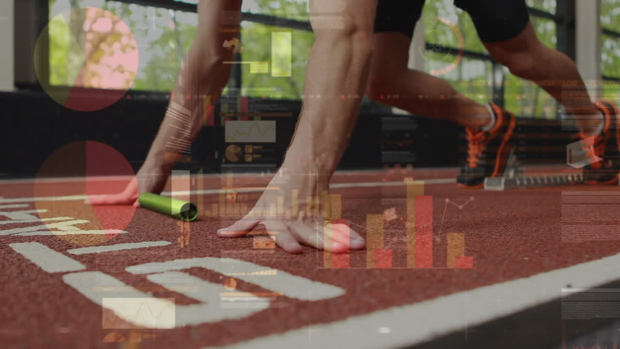 건강한 남성 러닝에 대한 통계의 애니메이션