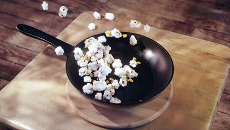 popcorn frying in a pan